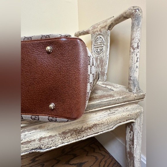 Gucci Logo Bamboo Shopper Tote w/ Shoulder Strap - Picture 11 of 14